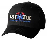 1st Tix Black Cap - Embroidered